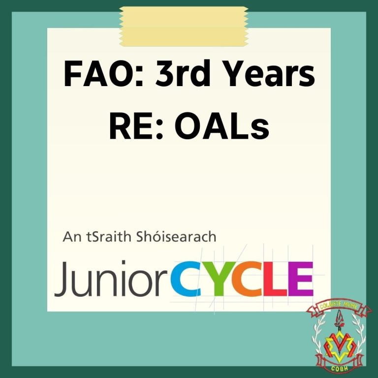 Gathering of Other Areas of Learning (OAL) for Junior Cycle Profile of Achievement (JCPA) – A guide for students and parents